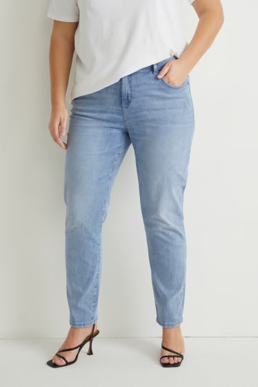 Damen - Slim Jeans - High Waist - helljeansblau