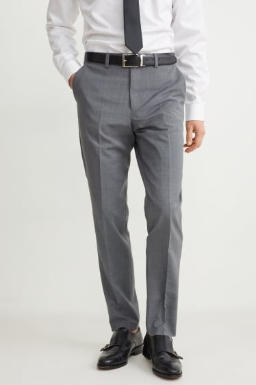 Uomo - Pantaloni coordinabili - regular fit - stretch - misto lana - grigio