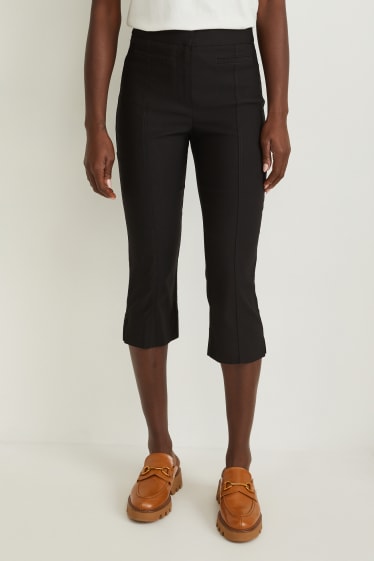 Damen - Stoffhose - High Waist - Cigarette Fit - schwarz