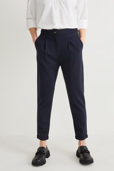 Damen - Jersey-Hose - Tapered Fit - dunkelblau
