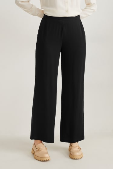 Femmes - Pantalon - high waist - palazzo - noir