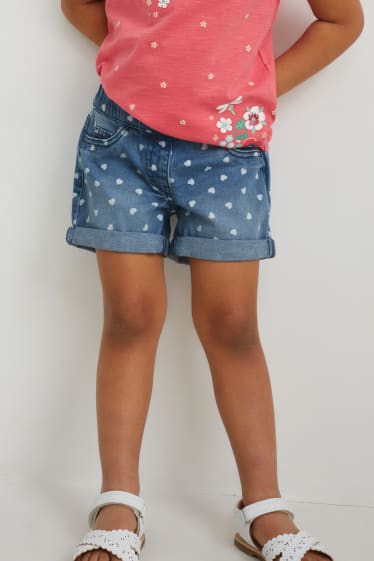 Children Girls - Multipack of 2 - denim shorts - denim-light blue