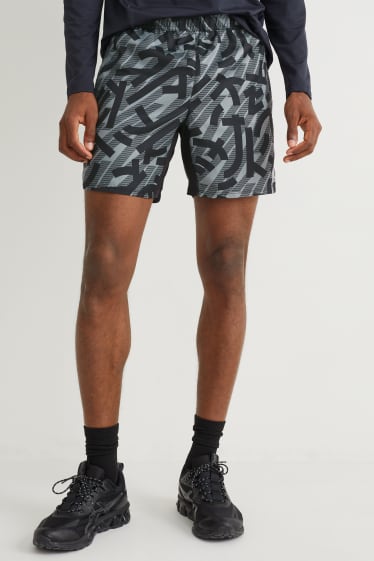 Hommes - Short de sport - gris / noir