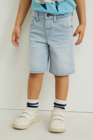 Kinderen - Set van 2 - bermuda van spijkerstof - jog denim - jeansdonkerblauw