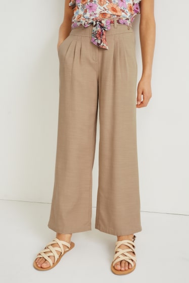 Enfants filles - Pantalon - Wide Leg - beige