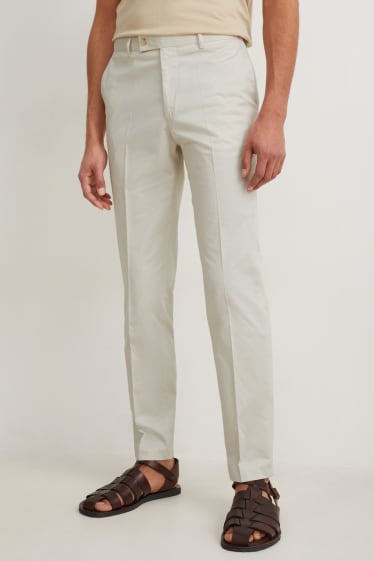 Heren - Broek uit het combi-systeem - slim fit - crème wit