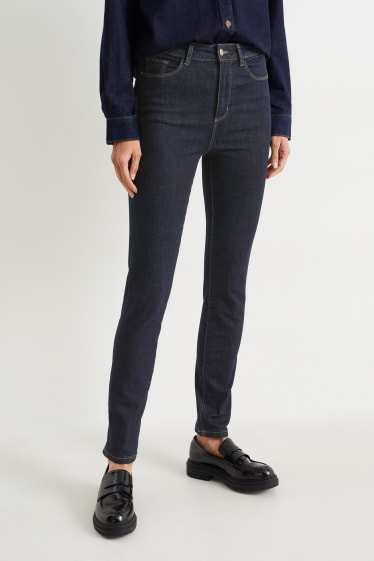 Donna - Straight jeans - vita alta - LYCRA® - jeans blu scuro