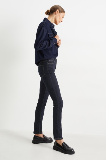Femmes - Straight jean - high waist - LYCRA® - jean bleu foncé