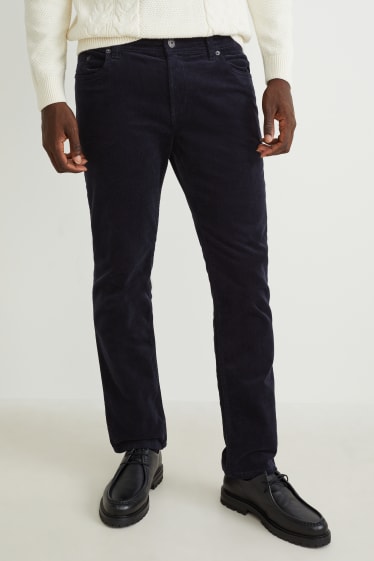 Home - Pantalons de pana - regular fit - LYCRA® - blau fosc