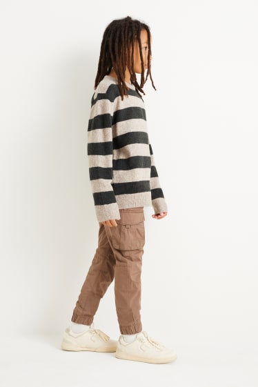 Enfants - Pantalon cargo - pantalon doublé - marron clair