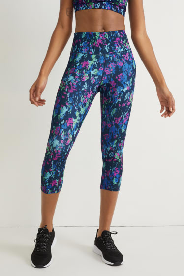Damen - Funktions-Capri-Leggings - Supportive - Running - dunkelblau