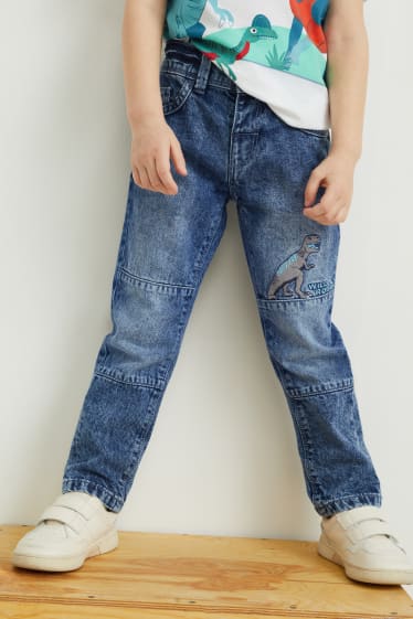 Kinder Jungen - Dino - Slim Jeans - helljeansblau