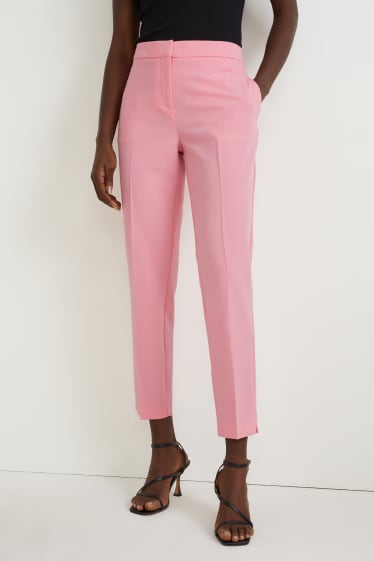 Femmes - Pantalon de bureau - mid-waist - regular fit - rose