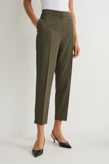 Dames - Business-broek - mid waist - regular fit - donkergroen