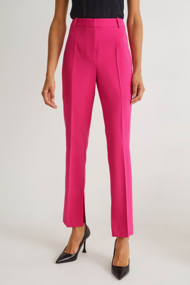Femmes - Pantalon de bureau - high waist - slim fit - rose