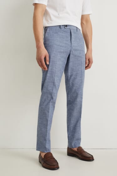 Home - Pantalons combinables - regular fit - Flex - mescla de lli i cotó - blau