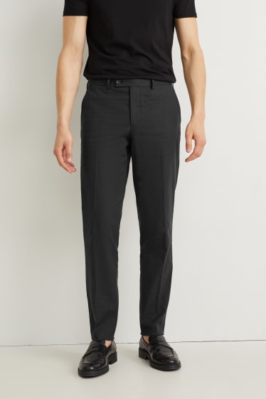 Heren - Broek uit het combi-systeem - regular fit - Flex - katoen/linnenmix - zwart