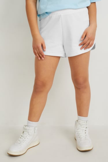 Bambine - Shorts di felpa - bianco