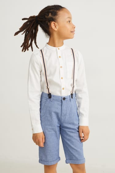 Kinder Jungen - Bermudas mit Hosenträgern - LYCRA® - hellblau