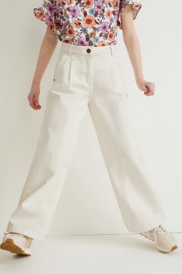 Enfants filles - Pantalon - wide leg - blanc crème