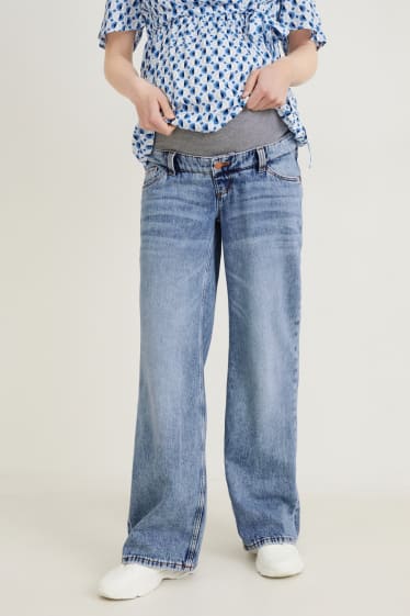 Kobiety - Dżinsy ciążowe - wide leg jeans - dżins-niebieski