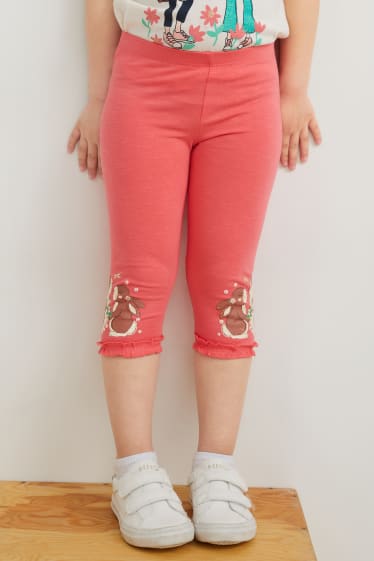 Enfants filles - Lot de 2 - leggings capri - rose