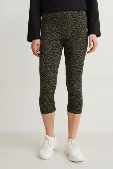 Damen - Multipack 2er - Capri-Leggings - dunkelgrün