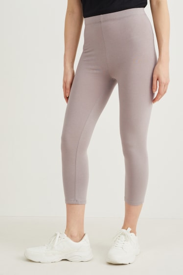 Femmes - Lot de 2 - leggings capri - gris