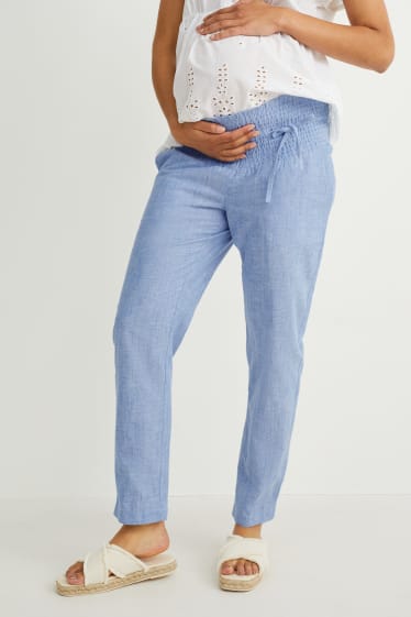 Femmes - Pantalon de grossesse - coupe fuselée - bleu