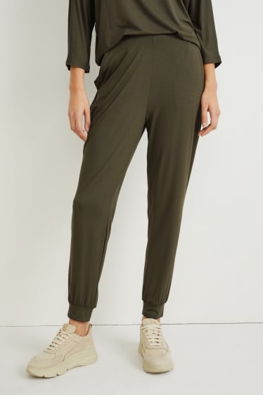 Femmes - Pantalon de jogging basique - vert foncé