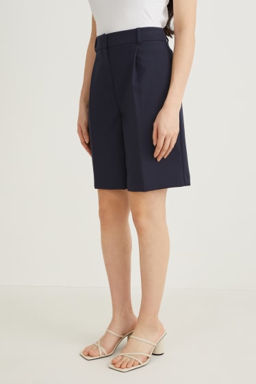 Damen - Bermudas - High Waist - dunkelblau
