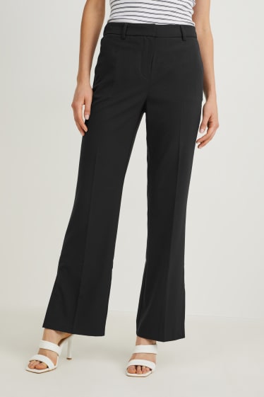 Dona - Pantalons de tela - mid waist - regular fit - blau fosc