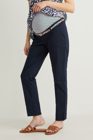 Damen - Umstands-Chino mit Gürtel - Slim Fit - dunkelblau