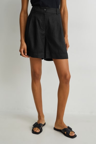 Dona - Pantalons curts de lli - negre