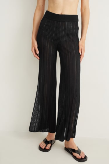 Dames - Strandbroek - palazzo - zwart