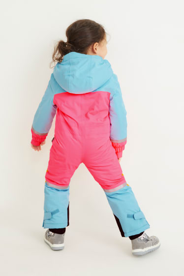 Enfants filles - Combinaison de ski à capuche - rose fluo