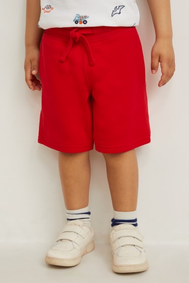Children Boys - Sweat Bermuda shorts - red