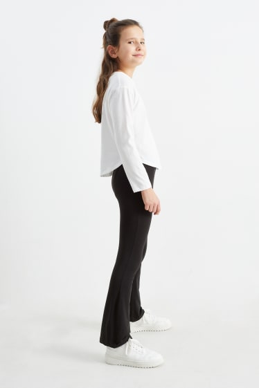 Kinderen: meisjes - Set van 2 - legging - zwart