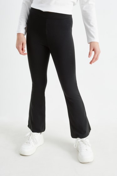 Kinderen: meisjes - Set van 2 - legging - zwart