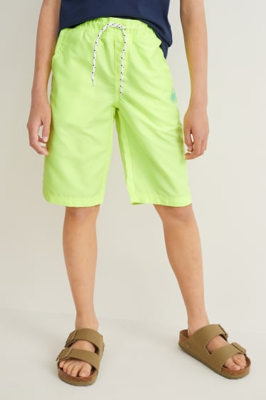 Kinderen: jongens - Set van 2 - shorts - neon geel