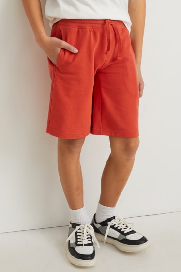 Children Boys - Sweat shorts - dark orange