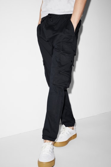 Herren - Cargohose - Slim Fit - schwarz