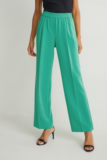 Dona - Pantalons de tela - mid waist - straight fit - verd