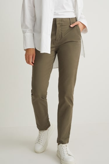 Damen - Chino - Mid Waist - grün