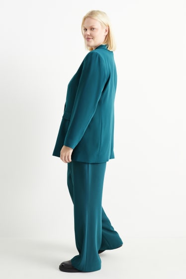 Damen - Stoffhose - Mid Waist - Straight Fit - dunkeltürkis