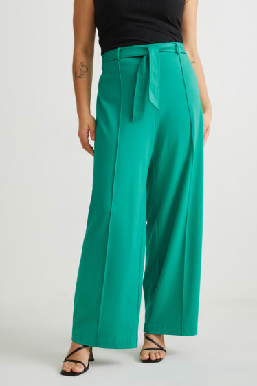 Damen - Jersey-Hose - Flared - grün