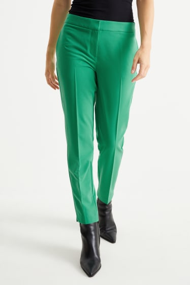 Femmes - Pantalon de toile - mid-waist - regular fit - vert