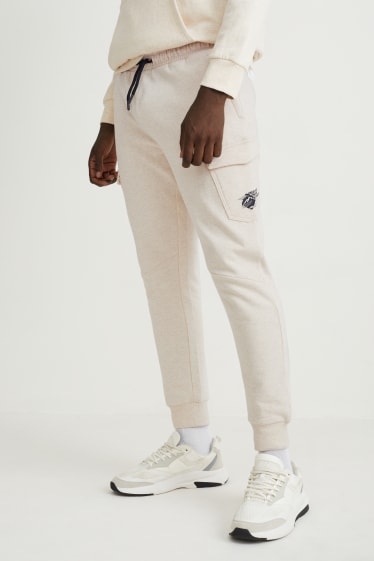 Hommes - Pantalon de jogging - beige chiné