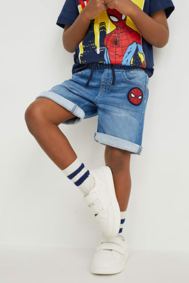 Enfants garçons - Spider-Man - bermuda en jean - jean bleu clair