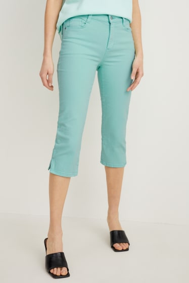 Donna - Jeans pinocchietto - vita media - slim fit - verde menta